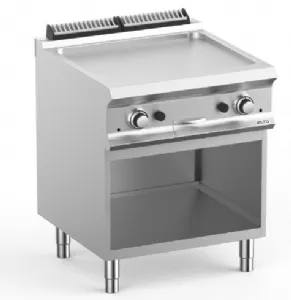 Plancha professionnelle gaz lisse sur placard ouvert MBM - DOMINA PRO 700 FTBG77AL