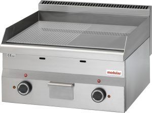 Plancha professionnelle électrique lisse et rainurée 2 zones MODULAR Plancha professionnelle électrique lisse et rainurée 2 zones MODULAR