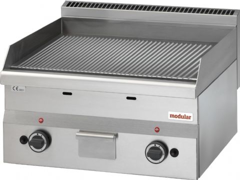Plancha professionnelle gaz rainurée 2 zones MODULAR Plancha professionnelle gaz rainurée 2 zones MODULAR