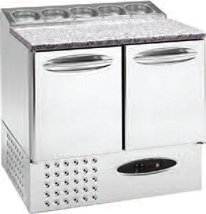 Saladette réfrigérée 2 portes avec granit MERCATUS Saladette réfrigérée 2 portes avec granit MERCATUS