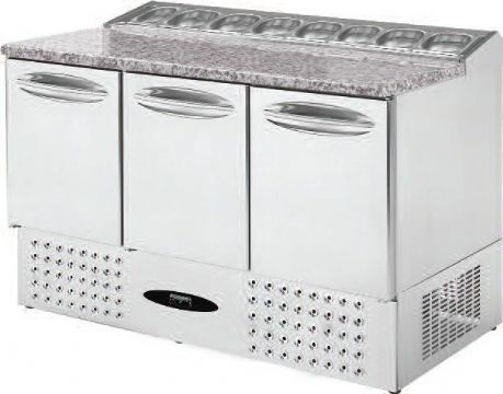 Saladette réfrigérée 3 portes avec granit MERCATUS Saladette réfrigérée 3 portes avec granit MERCATUS