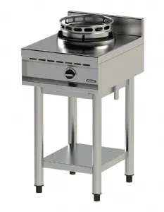 Cuisinière à Gaz 1 Brûleur 5,2 KW - Brûleur Wok, Verre Trempé Noir - Sécurité Anti-extinction Et Enfant - Compatible GN/GPL - 4