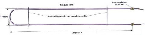1100W - Long A = 797mm - 2 raidisseurs MDB-RESIS38