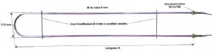 580W - Long A = 797mm - 2 raidisseurs MDB-RESIS37