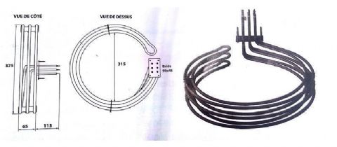 Rsistance circulaire 8000W pour four ventil