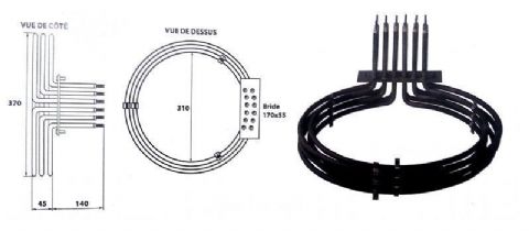 Rsistance circulaire 9450W pour four ventil