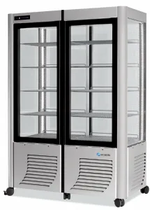 Vitrine réfrigérée 4 faces vitrées positive ventilée SCAIOLA - 800F