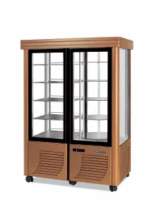 Vitrine réfrigérée 4 faces vitrées positive ventilée SCAIOLA - 800G BAROCCO