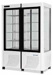 Vitrine réfrigérée 4 faces vitrées positive ventilée SCAIOLA - 800G