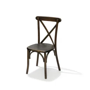 Chaise d'intrieur en bois massif marron fonc CROSSBACK VEBA 50100