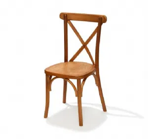 Chaise d'intrieur en bois massif marron clair CROSSBACK VEBA 50100L