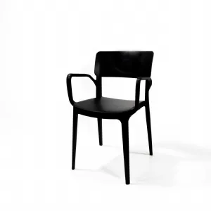 Fauteuil d'intrieur et d'extrieur en polypropylne noir WING VEBA