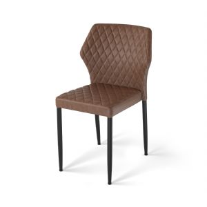 Chaise d'intérieur en cuir synthétique cognac LOUIS VEBA 52001
