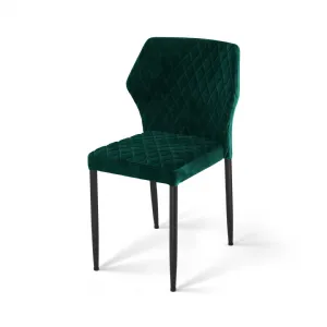 Chaise d'intrieur en velours vert LOUIS VEBA 52002