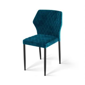 Chaise d'intérieur en velours bleu LOUIS VEBA