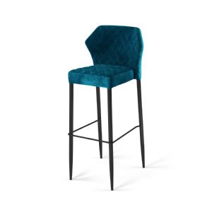 Tabouret d'intrieur en velours bleu LOUIS VEBA