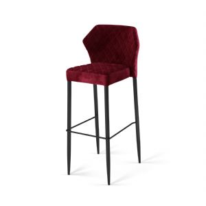 Tabouret d'intrieur en velours bordeaux LOUIS VEBA