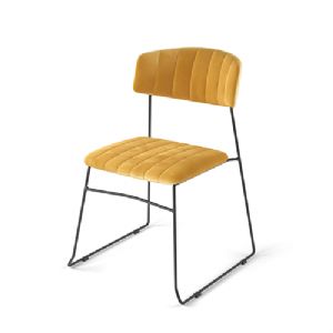 Chaise d'intérieur en velours jaune MUNDO VEBA 53004