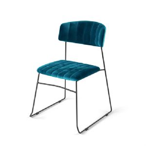 Chaise d'intérieur en velours bleu MUNDO VEBA 53006
