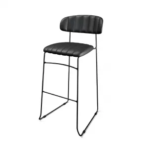 Tabouret d'intrieur en cuir noir MUNDO VEBA 53102