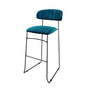 Tabouret d'intrieur en velours bleu MUNDO VEBA